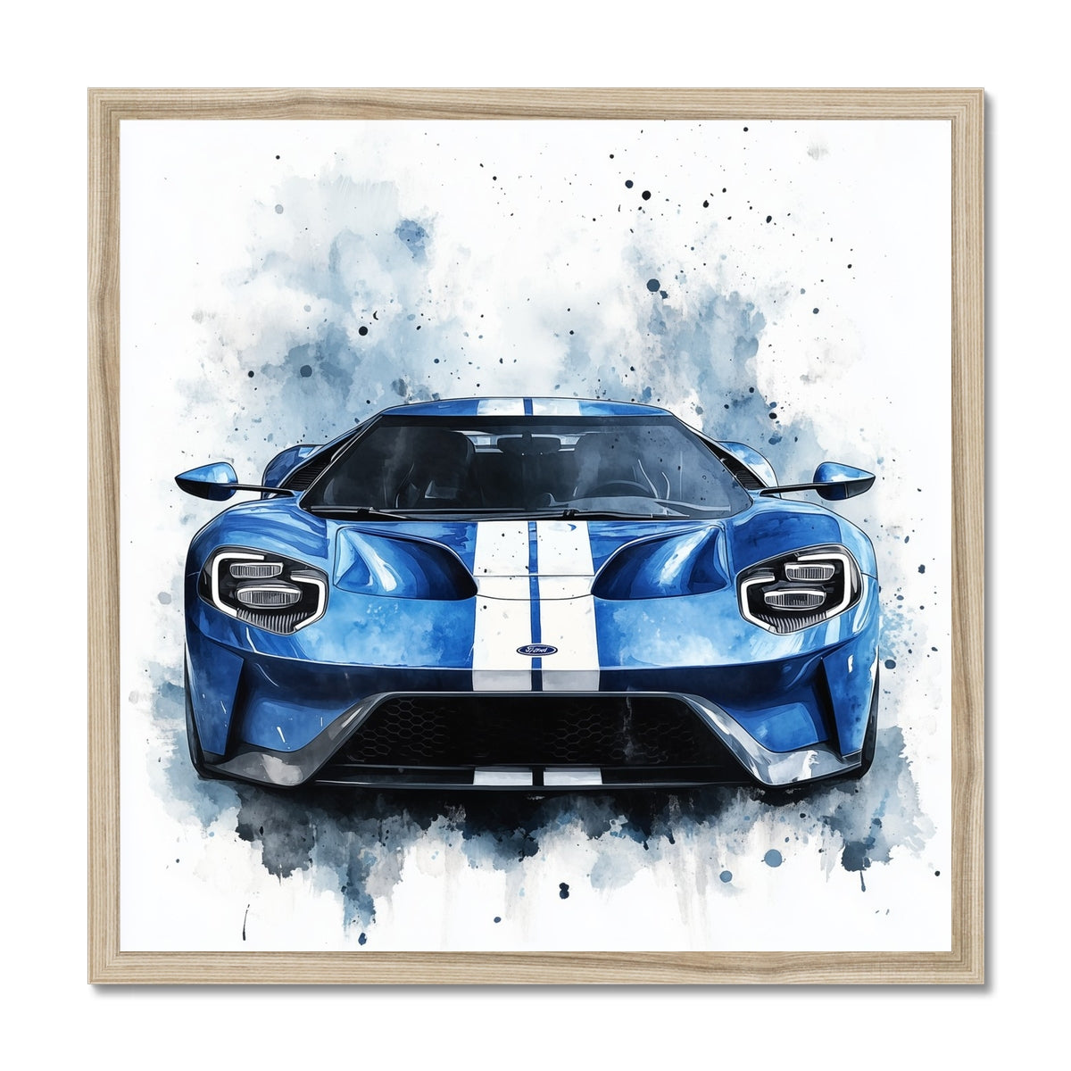 Jen Fargeot Creative | Cars | Wall Art | Blue Ford GT | Framed Print