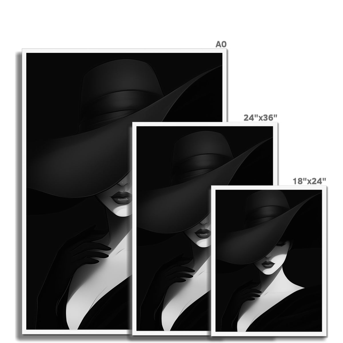 Jen Fargeot Creative | Black & White | Wall Art | Elegant Woman | Framed Print