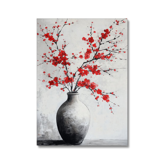 Jen Fargeot Creative | Japanese | Wall Art | Red Flowers in a Vase | Canvas