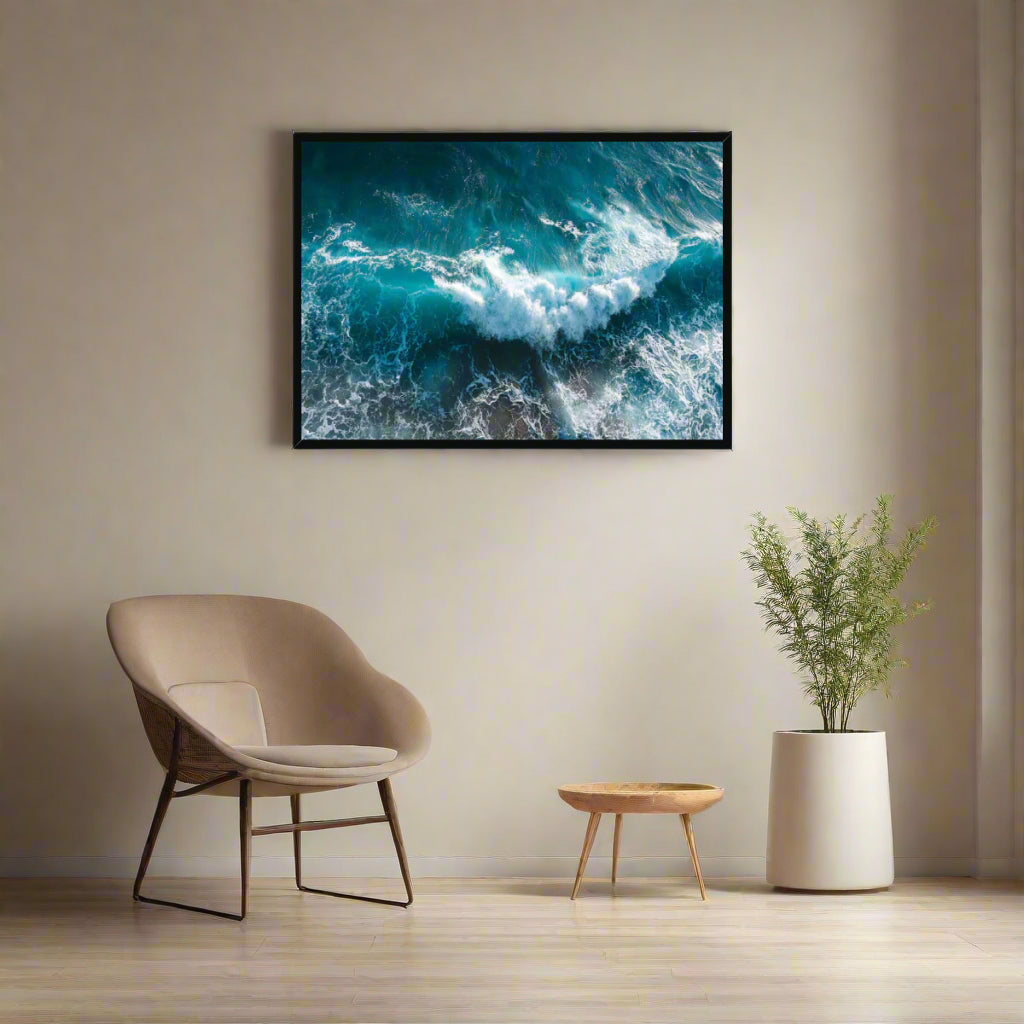 Jen Fargeot Creative | Beach | Wall Art | Crashing Waves | Framed Print