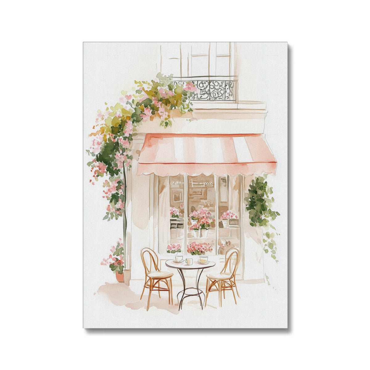 Jen Fargeot Creative | Watercolour | Parisian Café | Wall Art | Canvas