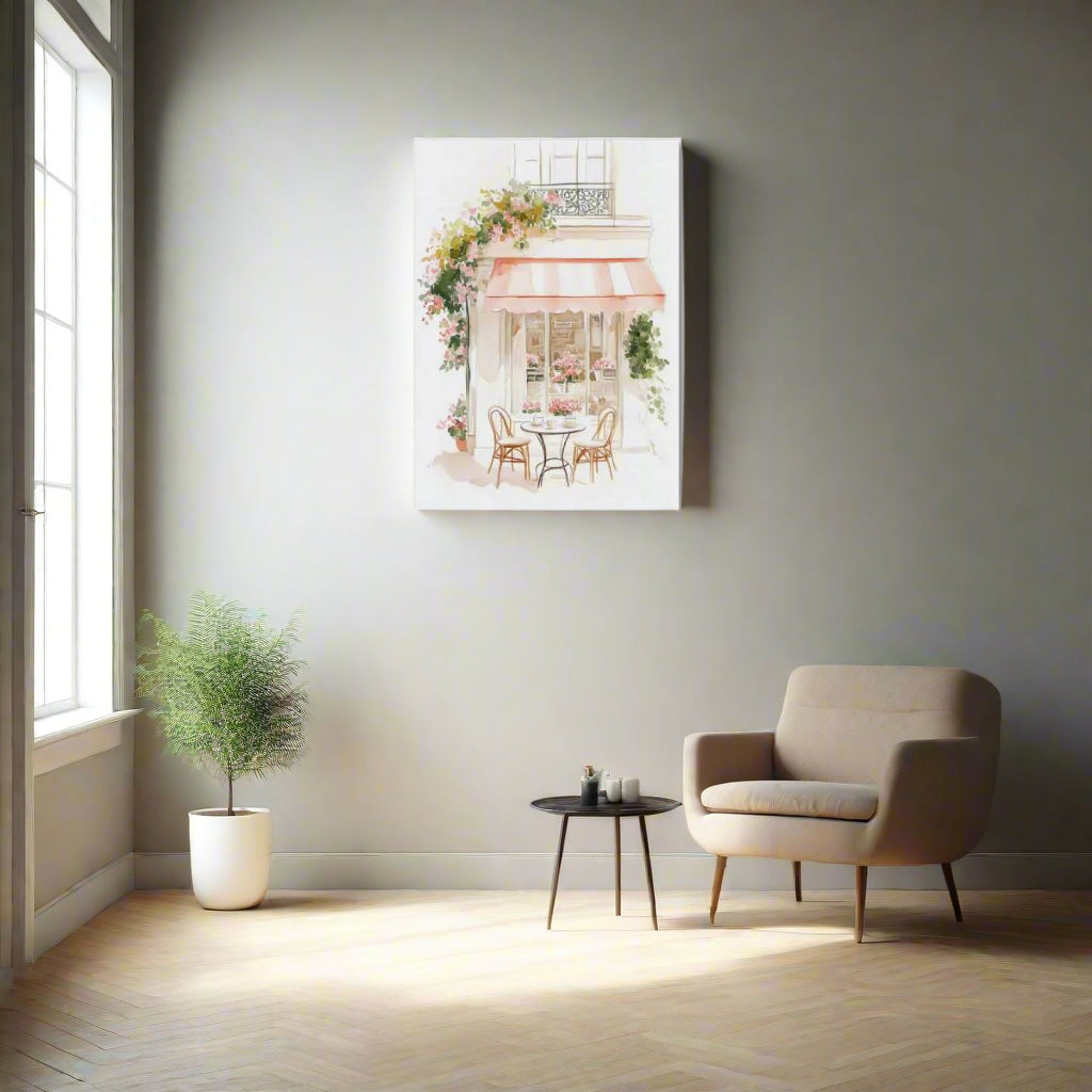 Jen Fargeot Creative | Watercolour | Parisian Café | Wall Art | Canvas