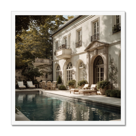 Jen Fargeot Creative | Architecture | Wall Art | The Mansion's Poolside | Framed Print