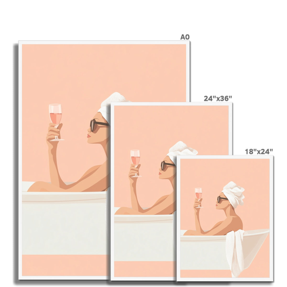 Jen Fargeot Creative | Illustration | Wall Art | Woman in the Tub (2) | Framed Print