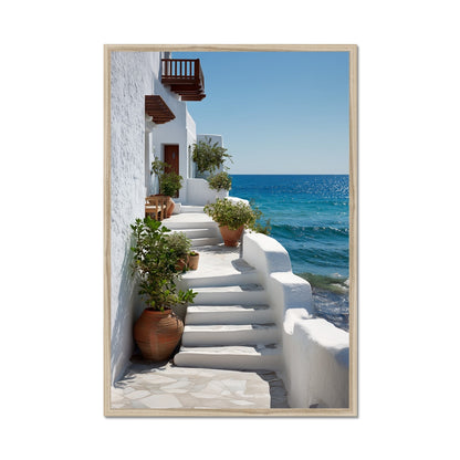 Jen Fargeot Creative | Mediterranean | Wall Art | Greek Stairs (2) | Framed Print