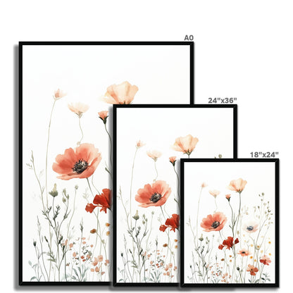 Jen Fargeot Creative | Watercolour | Wall Art | The Wildflowers and the Poppy | Framed Print