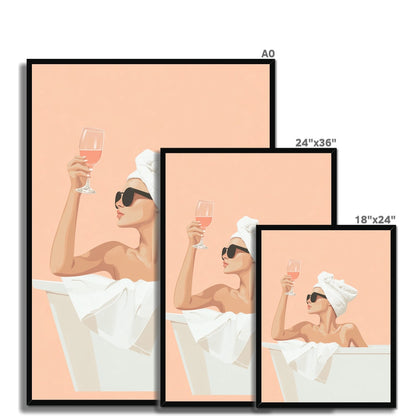 Jen Fargeot Creative | Quirky | Wall Art | Woman in the Tub | Framed Print