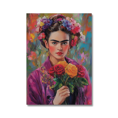 Jen Fargeot Creative | Portrait | Wall Art | Frida Kahlo with Flowers | Canvas