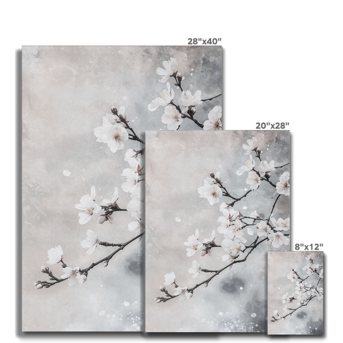 Jen Fargeot Creative | Japanese | Wall Art | White Cherry Blossoms | Canvas
