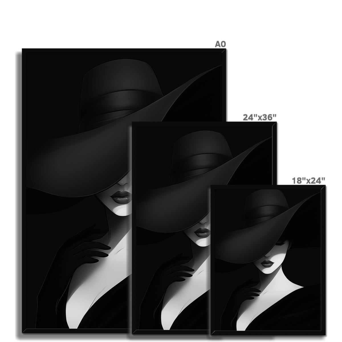 Jen Fargeot Creative | Black & White | Wall Art | Elegant Woman | Framed Print
