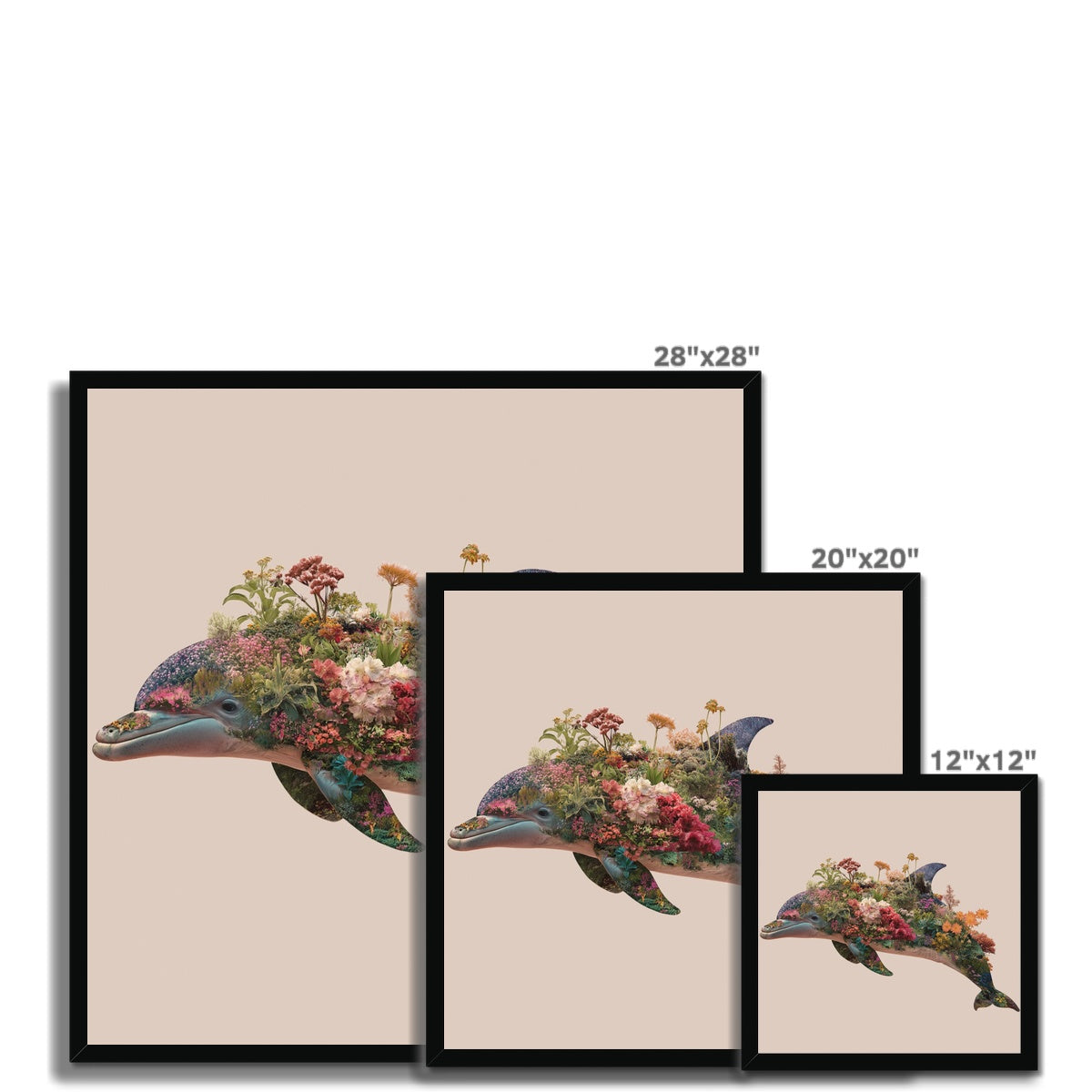 Jen Fargeot Creative | Surreal | Wall Art | Garden Dolphin | Framed Print
