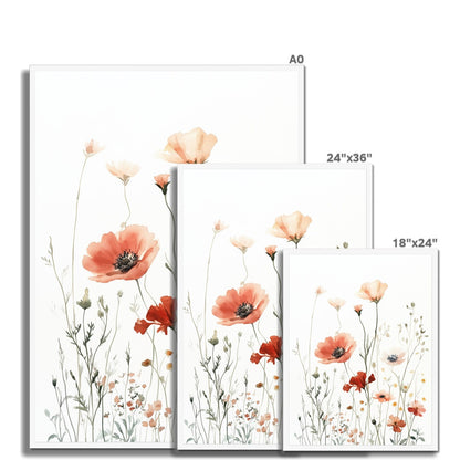 Jen Fargeot Creative | Watercolour | Wall Art | The Wildflowers and the Poppy | Framed Print