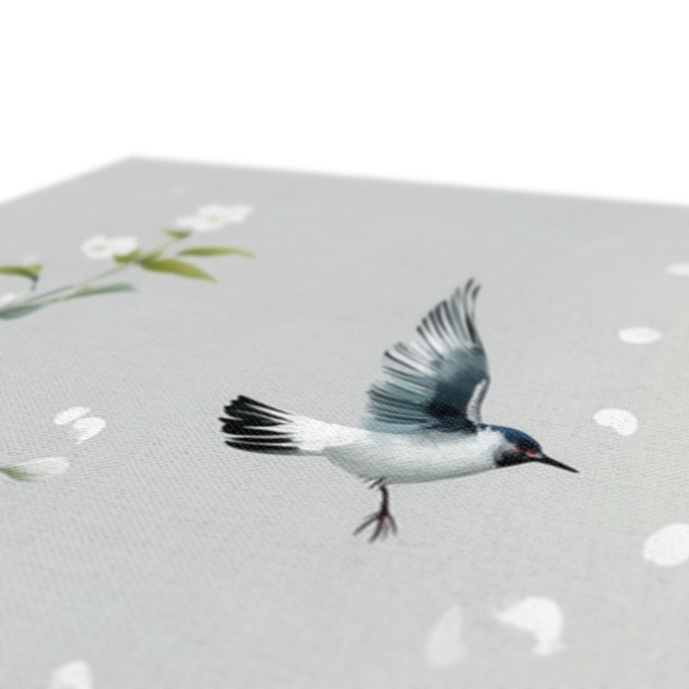 Jen Fargeot Creative | Japanese | Wall Art | Birds and White Cherry Blossoms | Canvas