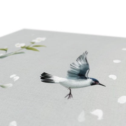 Jen Fargeot Creative | Japanese | Wall Art | Birds and White Cherry Blossoms | Canvas