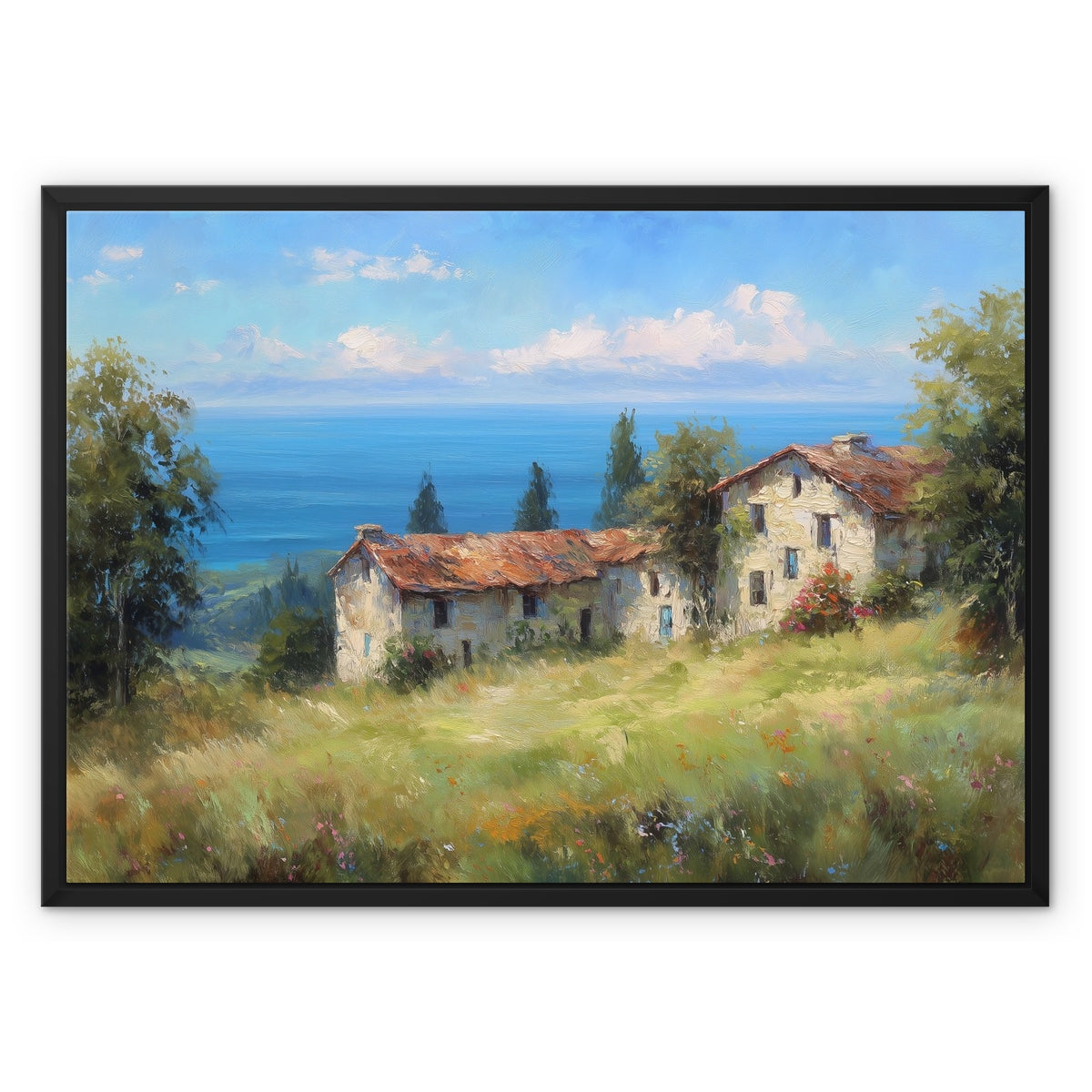 Jen Fargeot Creative | Landscape | Wall Art | Coastal Farm | Framed Canvas