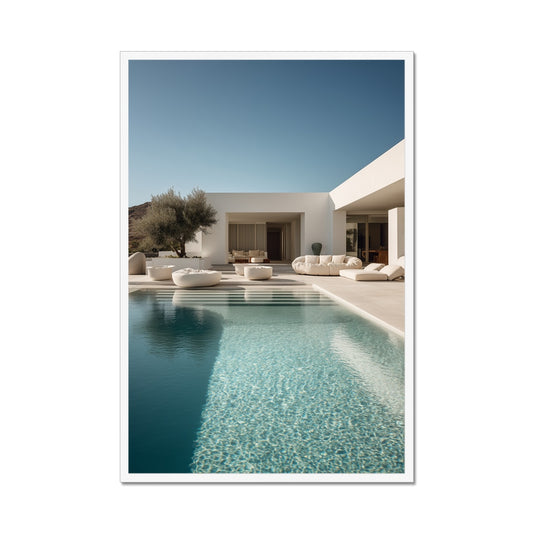 Jen Fargeot Creative | Mediterranean | Wall Art | A Mykonos Villa (2) | Framed Print