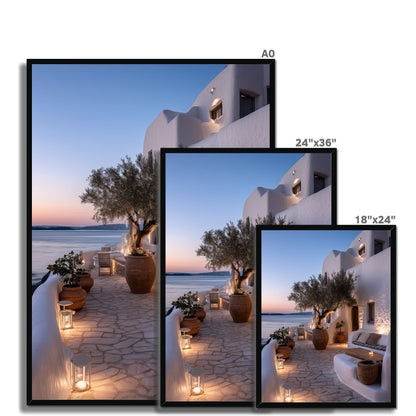 Jen Fargeot Creative | Mediterranean | Wall Art | A Mykonos Dusk (2) | Framed Print