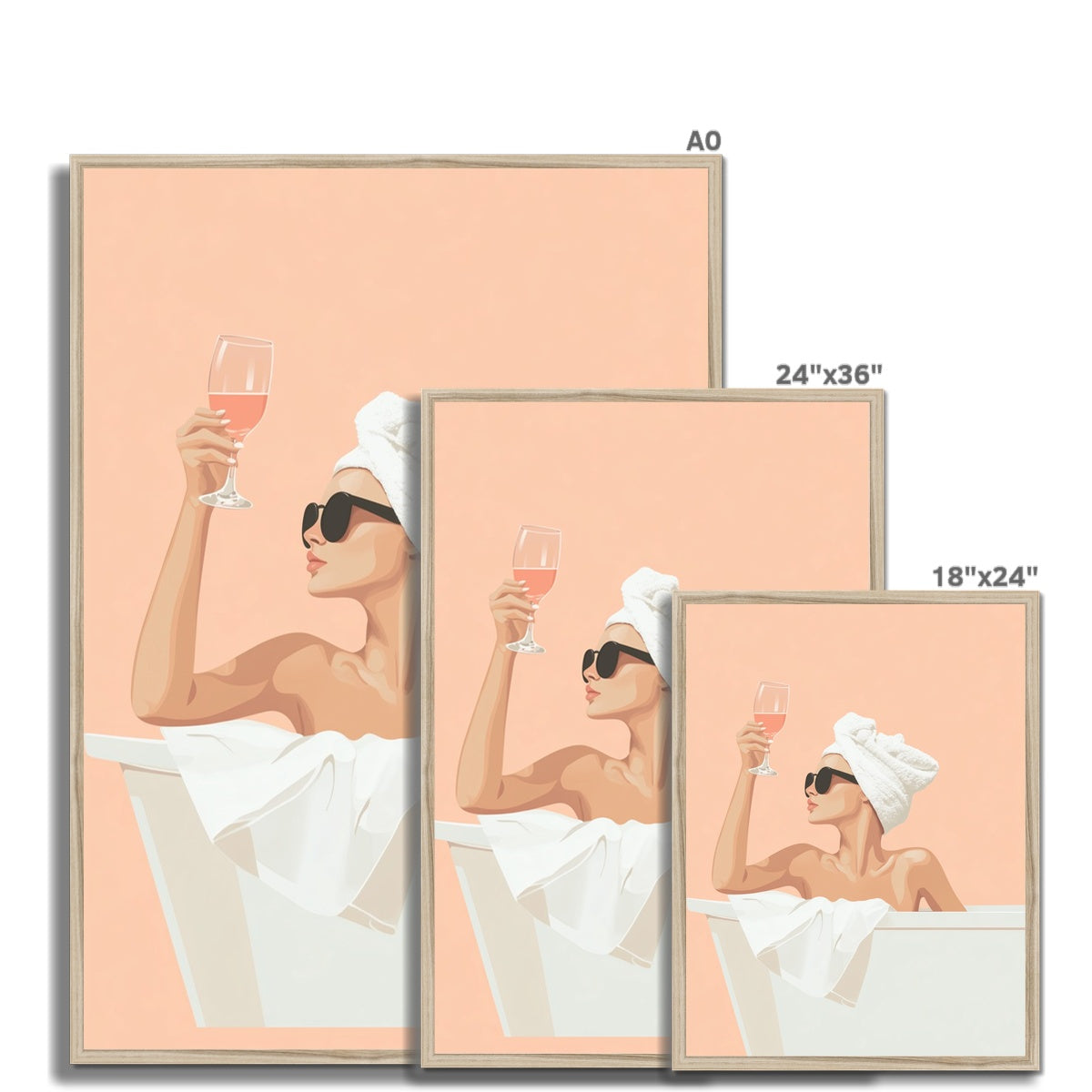 Jen Fargeot Creative | Quirky | Wall Art | Woman in the Tub | Framed Print