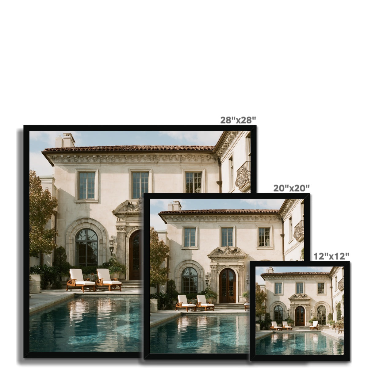 Jen Fargeot Creative | Architecture | Wall Art | The Mansion's Poolside (3) | Framed Print