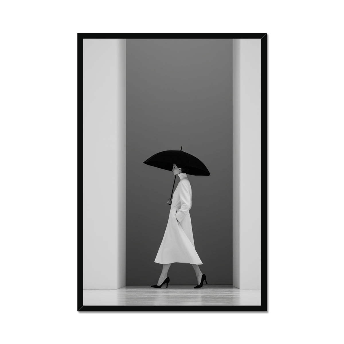 Jen Fargeot Creative | Fashion | Wall Art | The Model and The Umbrella | Framed Print