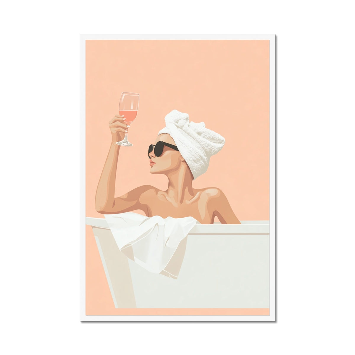 Jen Fargeot Creative | Quirky | Wall Art | Woman in the Tub | Framed Print