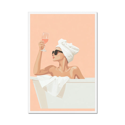 Jen Fargeot Creative | Quirky | Wall Art | Woman in the Tub | Framed Print