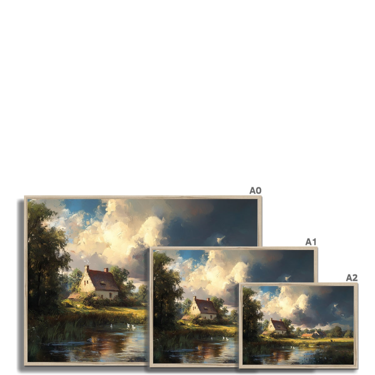 Jen Fargeot Creative | Landscape | Wall Art | The Farm and The Lake | Framed Print