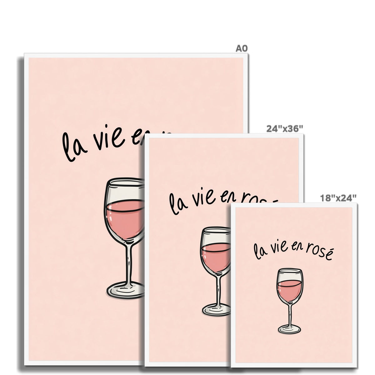 Jen Fargeot Creative | Illustration | Wall Art | La Vie En Rosé | Framed Print