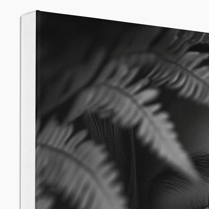 Jen Fargeot Creative | Black & White | Wall Art | Girl Behind Fern Leaves | Canvas