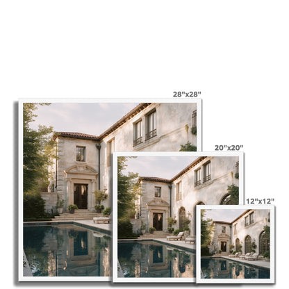 Jen Fargeot Creative | Architecture | Wall Art | The Mansion's Poolside (2) | Framed Print