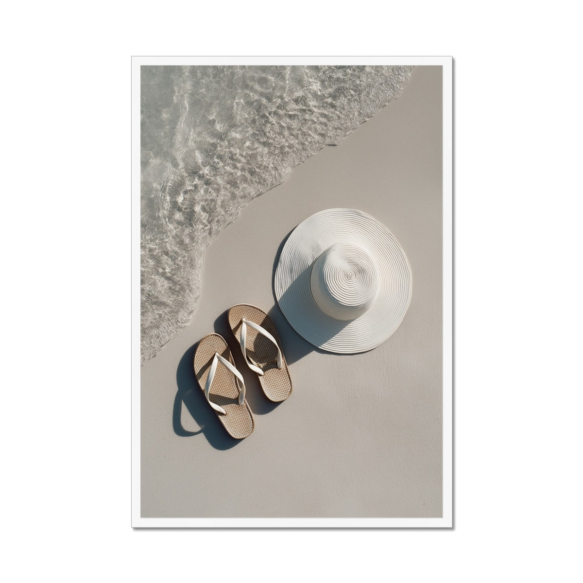 Jen Fargeot Creative | Beach | Wall Art | Sandals and Hat | Framed Print