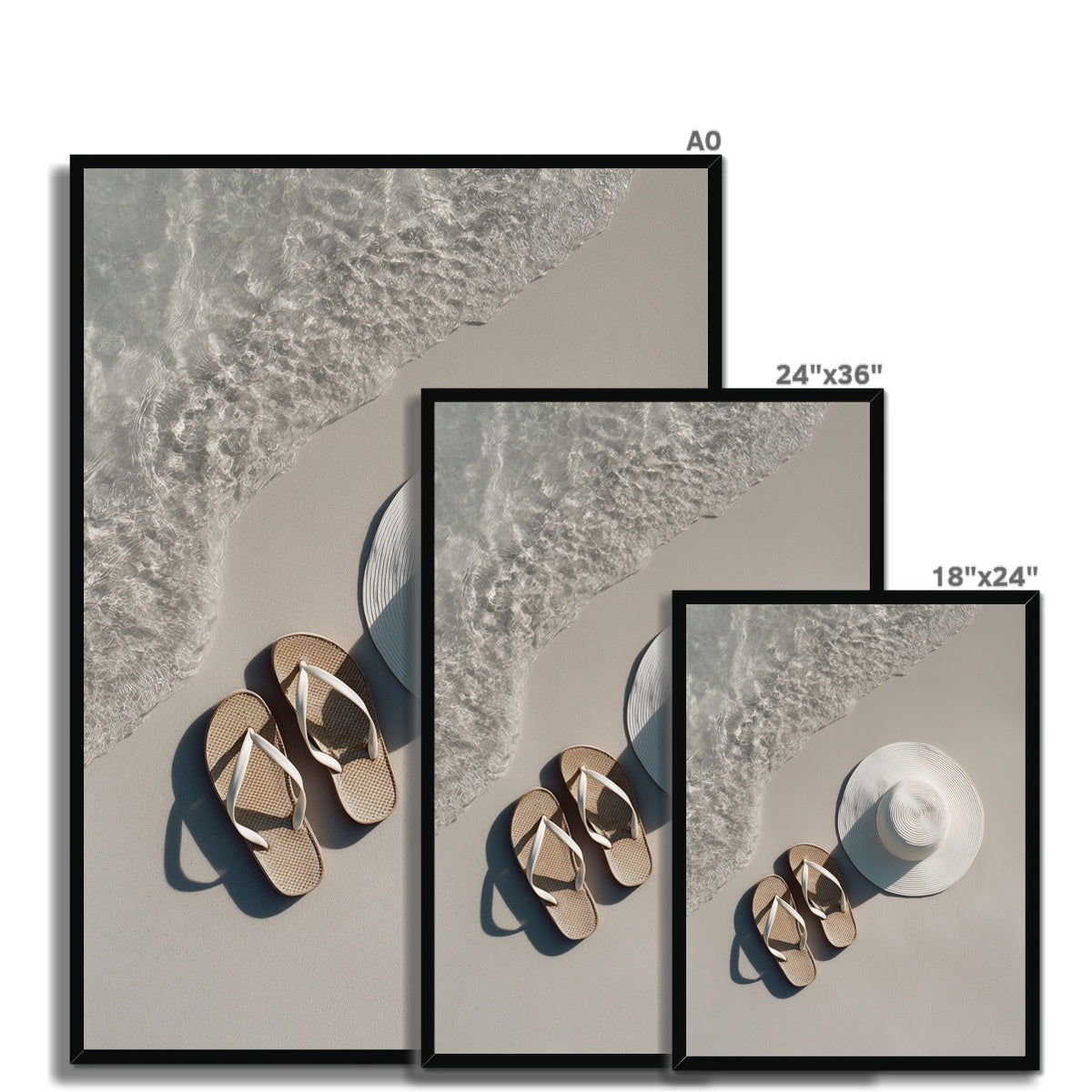 Jen Fargeot Creative | Beach | Wall Art | Sandals and Hat | Framed Print