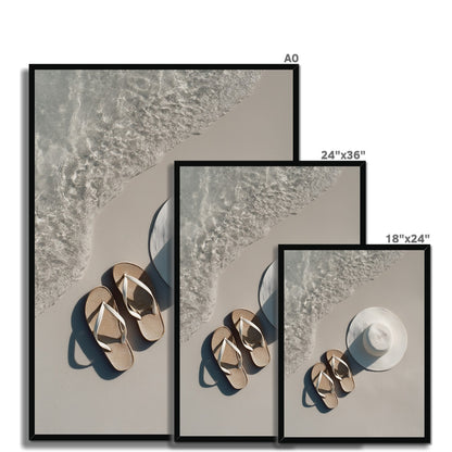 Jen Fargeot Creative | Beach | Wall Art | Sandals and Hat | Framed Print