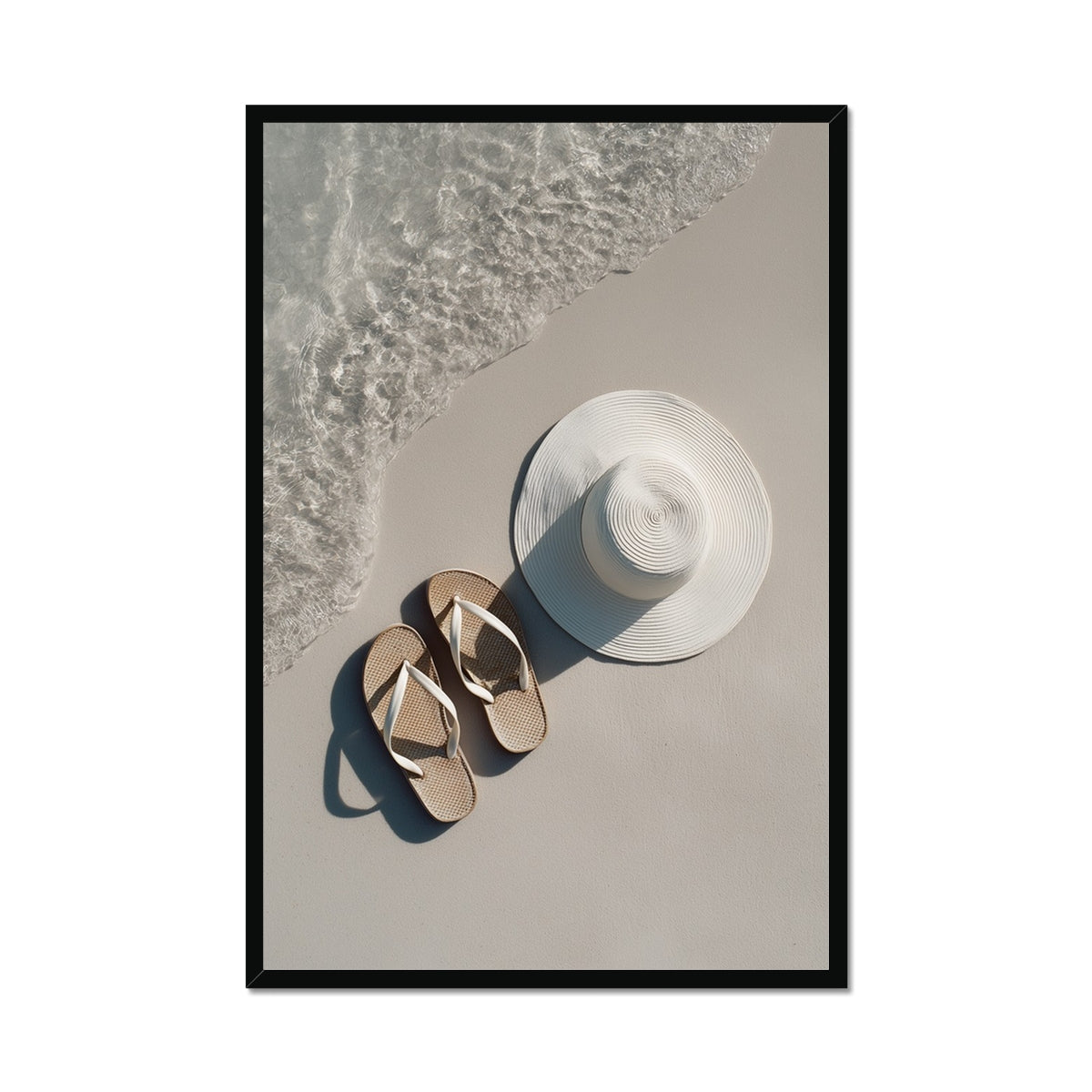 Jen Fargeot Creative | Beach | Wall Art | Sandals and Hat | Framed Print