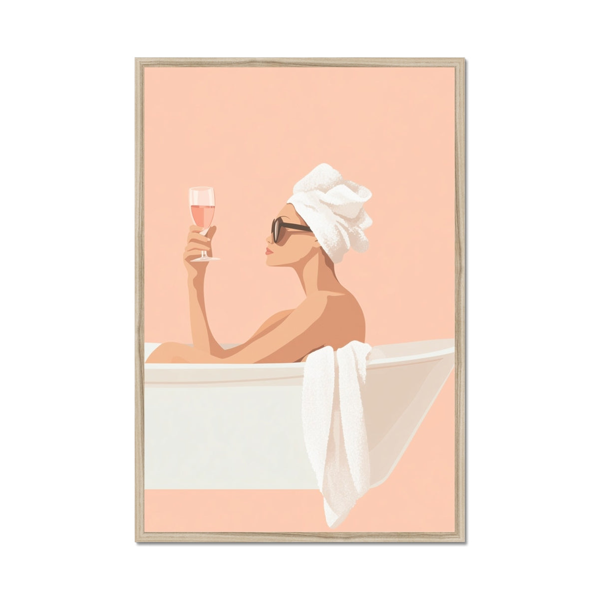 Jen Fargeot Creative | Illustration | Wall Art | Woman in the Tub (2) | Framed Print