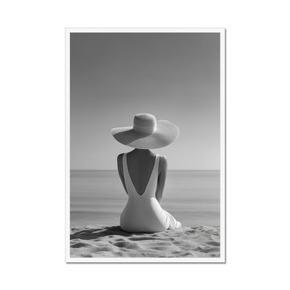 Jen Fargeot Creative | Black & White | Wall Art | Sitting on the Beach | Framed Print