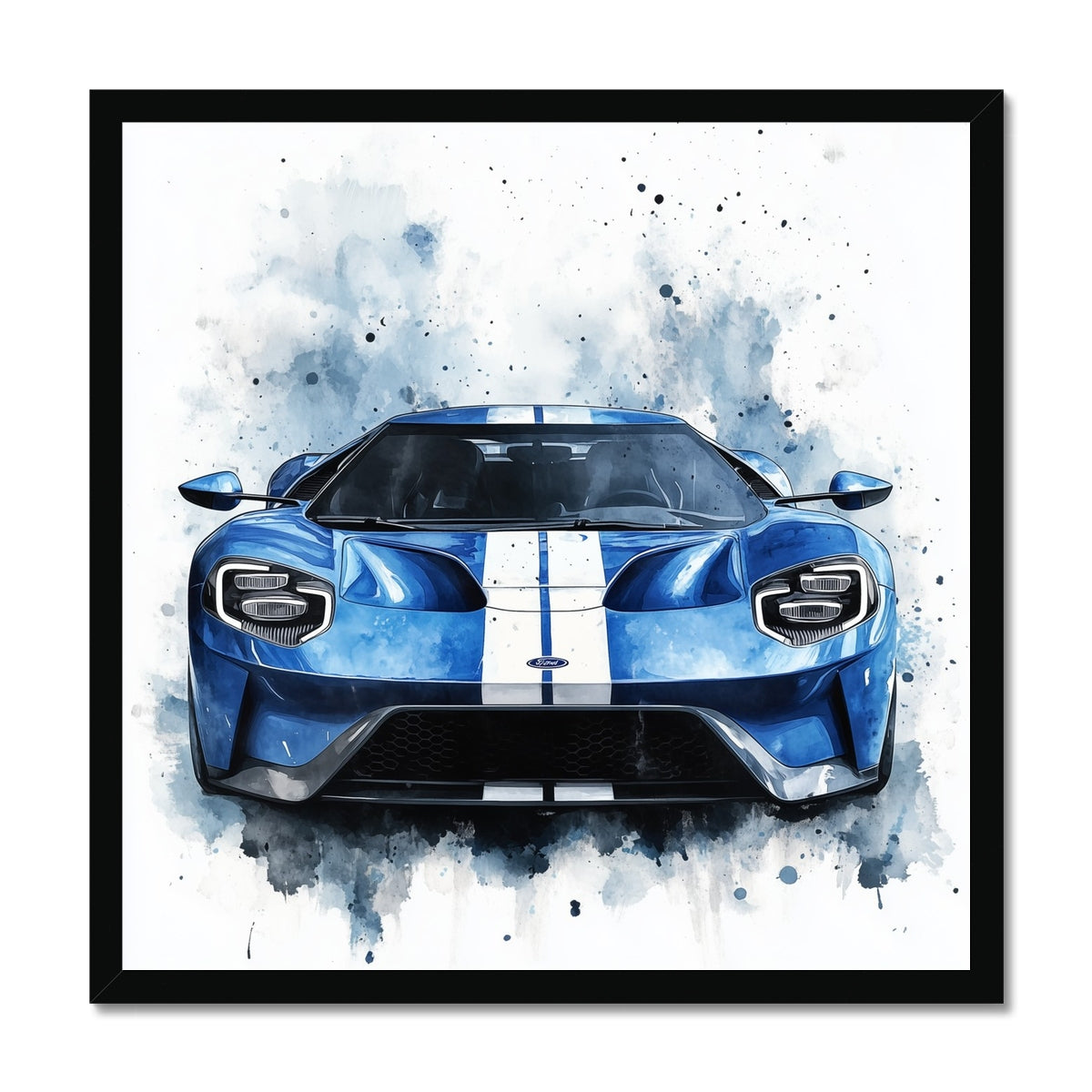 Jen Fargeot Creative | Cars | Wall Art | Blue Ford GT | Framed Print
