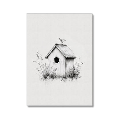 Jen Fargeot Creative | Pencil Drawing | Wall Art | Bird House | Canvas