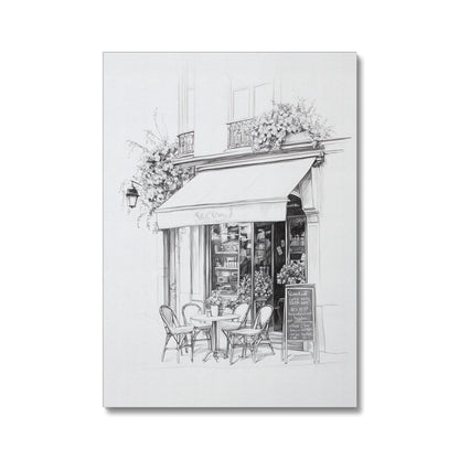 Jen Fargeot Creative | Pencil Drawing | Parisian Coffee Side Profile | Wall Art | Canvas