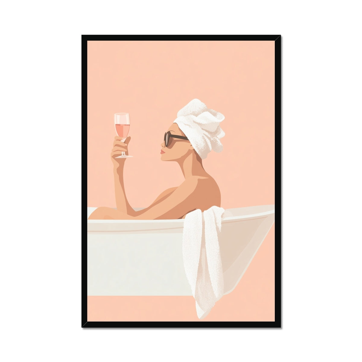 Jen Fargeot Creative | Illustration | Wall Art | Woman in the Tub (2) | Framed Print